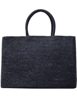 LIE STUDIO Sac Moyen En Raphia Charlotte - Bleu