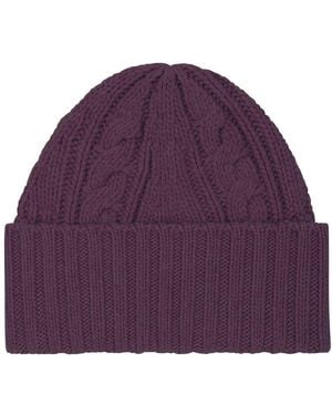 Bompard Cashmere Cable Knit Beanie - Purple