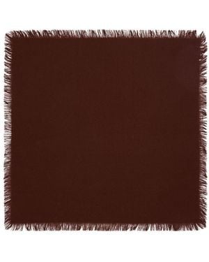 Bompard Mini Cashmere Square Scarf With Fringed Trim - Brown