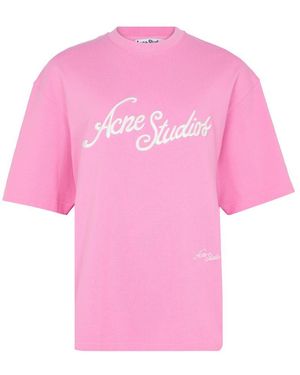 Acne Studios Short Sleeves T-Shirt - Pink