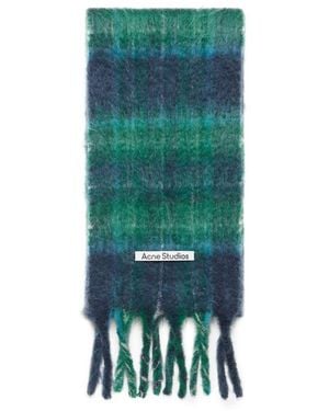 Acne Studios Écharpe Frangée À Carreaux - Vert