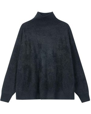 Bompard Oversize-Pullover Mit Stehkragen Aus Kaschmir - Blau