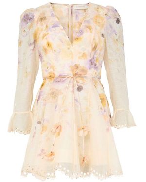 Zimmermann Besticktes Minikleid Memento - Natur