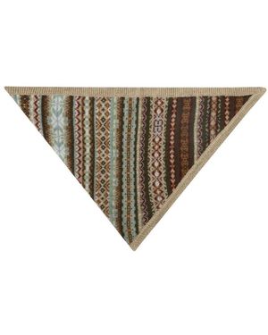 Bompard Fairisle Triangular Cashmere Scarf - Natural