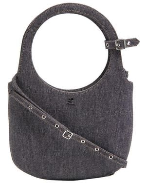 Courreges Sac À Main Holy En Denim - Gris