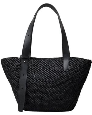 LIE STUDIO Sac Bianca En Raphia Petit Modèle - Noir