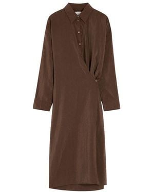 Lemaire Straight Collar Twisted Shirt Dress - Black