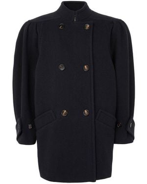 Chloé Manteau Court À Double Boutonnage - Bleu