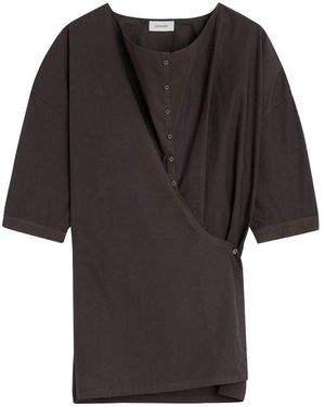 Lemaire Short Sleeve Twisted Shirt - Black
