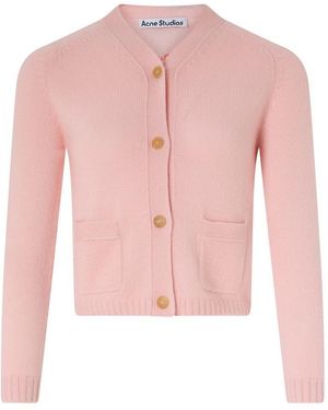 Acne Studios Cardigan À Col V En Cachemire - Rose