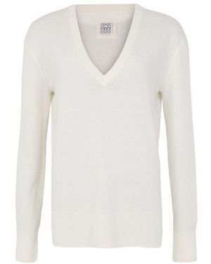 TOTEME Kaschmirpullover Mit V-Ausschnitt - Weiß