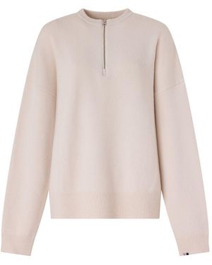 Extreme Cashmere Pull À Col Zippé N°496 Like En Cachemire - Rose