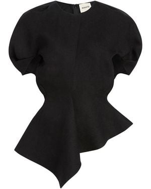 KHAITE Rumi Short-Sleeved Top - Black