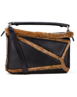 Loewe Small Puzzle Aviator Bag - Black