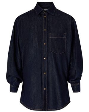 DARKPARK Anne Rouche Fitted Tencel Denim Shirt - Blue