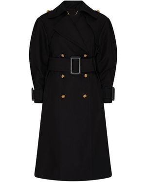 Zimmermann Crush Barrel Trench Coat - Black