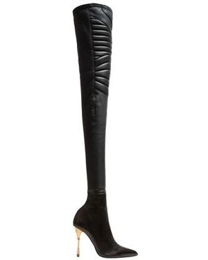 Balmain Overknee-Stiefel Moneta aus Leder - Schwarz