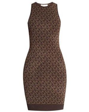 MICHAEL Michael Kors Logo Jacquard Tank Dress - Brown