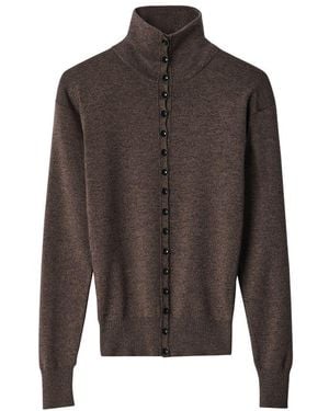 Lemaire Button-Down Long-Sleeve Top - Brown
