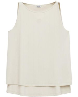 Loewe Anagram Viscose Top - Natural