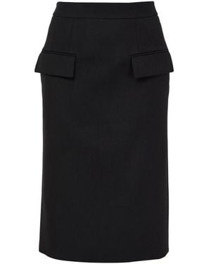 McQueen Dart Midi Skirt - Black