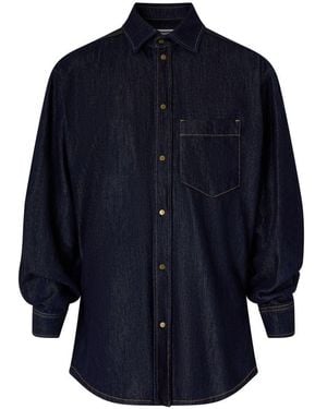 DARKPARK Anne Rouche Fitted Tencel Denim Shirt - Blue