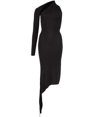 Courreges One-Shoulder Crepe-Jersey Maxi Dress in Red | Lyst