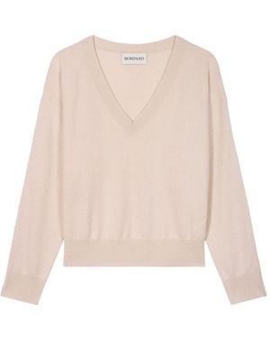 Bompard Kaschmirpullover Mit Geknöpften Ärmeln - Natur