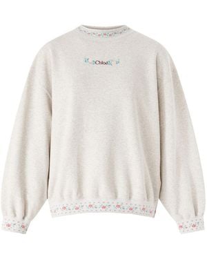 Chloé Sweatshirt Mit Rundhalsausschnitt - Weiß