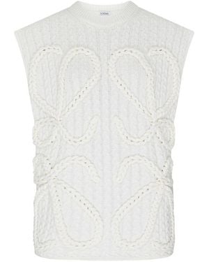 Loewe Ärmelloser Pullover - Weiß