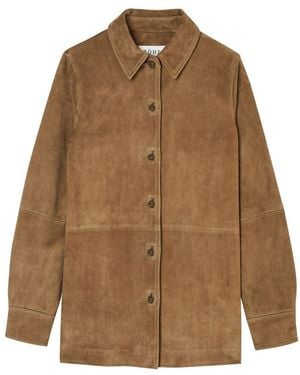 Rohe Overshirt Aus Wildleder - Braun