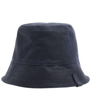 ハット LOEWE Navy Blue Canvas Reversibile Bucket Hat Reversible bucket hat in waxed canvas and tartan Blue - LOEWE