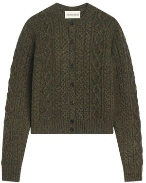 Bompard Cashmere Cable-Knit Cardigan - Green