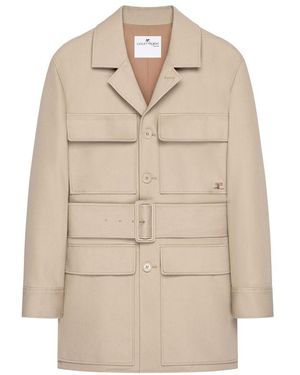 Courreges Utility Belted Coat - Natural