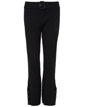 Courreges Capri Rib Knit Pants - Black