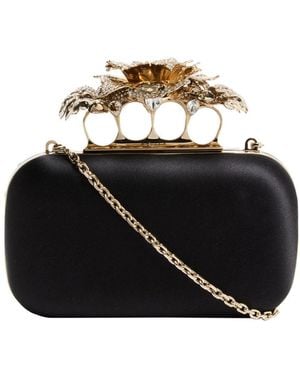 McQueen Carnation Clutch - Black