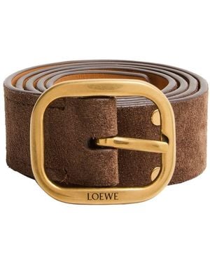 Loewe Rounded Soft Studded Belt - Brown