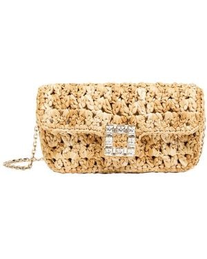 Roger Vivier Raffia-Clutch Viv Jeu De Fille - Mettallic