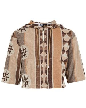 Loewe Kurzarm-Hoodie Mit Reißverschluss - Braun