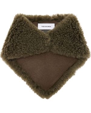 Yves Salomon Cashmere Lamb Shearling Bandana - Green