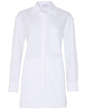 Courreges Belted Shirting Dress - White