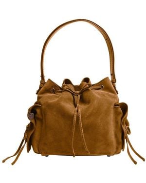 Acne Studios Bucket Bag Multipocket Aus Veloursleder - Braun