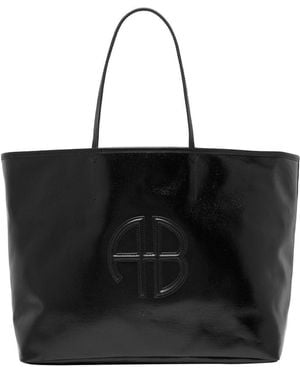 Anine Bing Embossed Logo Tote Bag - Black