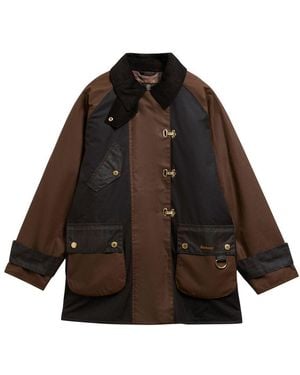 Barbour Veste Cirée À Carreaux En Feutre - Marron