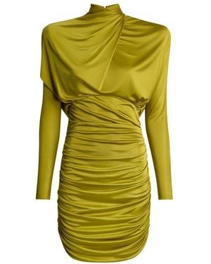 Balmain Mini Robe Drapée À Dos Nu - Vert