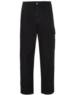 Stone Island Cargohose Mit Geradem Bein Und Patch - Schwarz