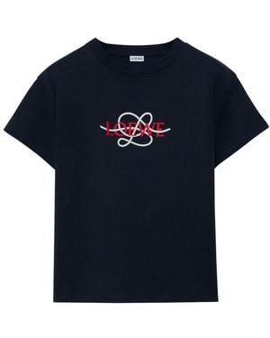 Loewe T-Shirt Coupe Classique À Logo - Bleu