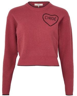 Chloé Logo Sweater - Red