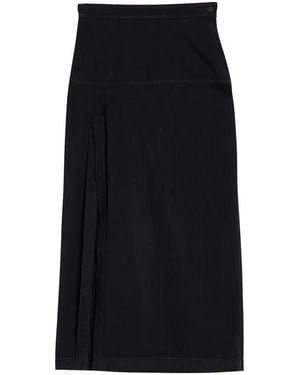 Lemaire Midi Skirt With Slit - Black