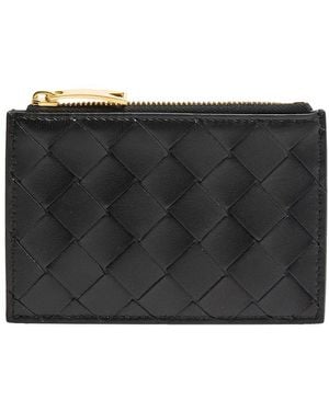 Bottega Veneta Intrecciato Zipped Cardholder - Black